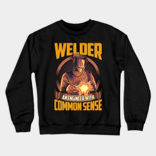 Funny Welder: An Engineer With Common Sense Pun Crewneck Sweatshirt